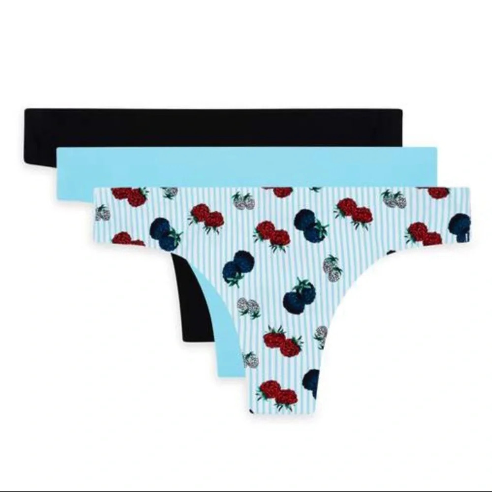 AQS Assorted Seamless Thong Panties 3 Pack